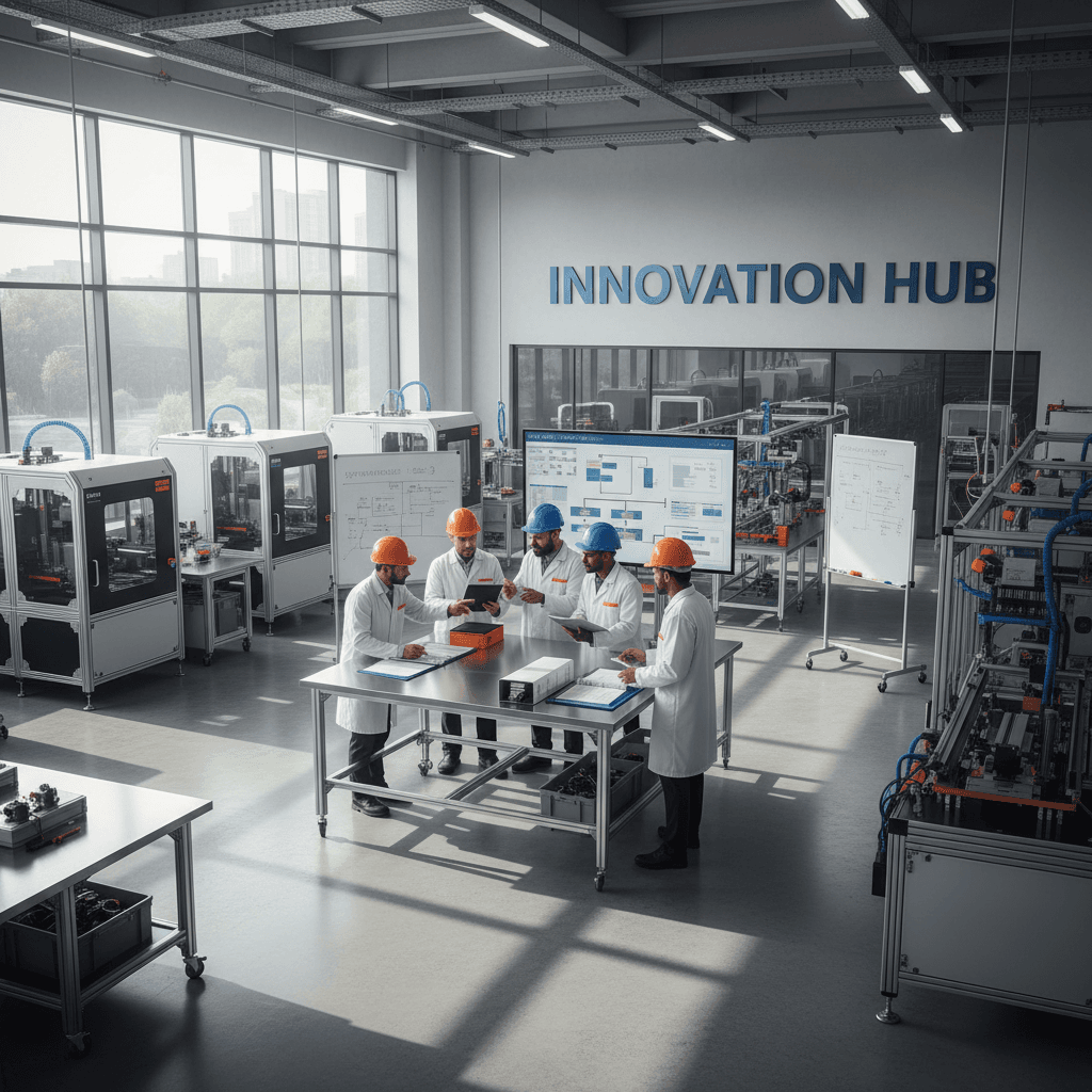 Team reviewing manufacturing processes